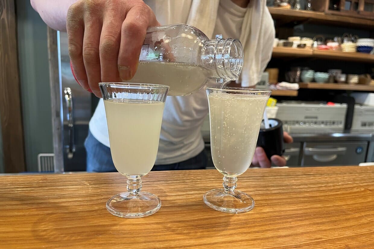 炭酸ガスを注入した日本酒