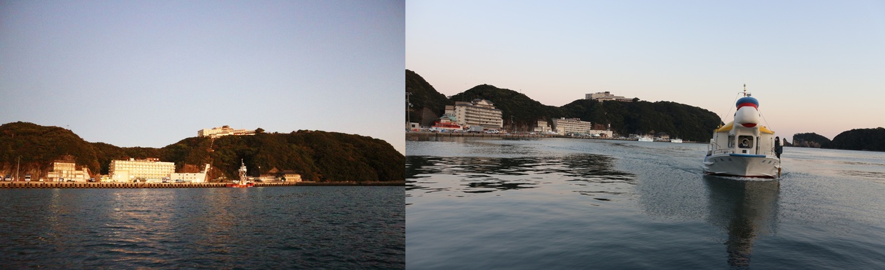 『ホテル浦島』船からと連絡舟