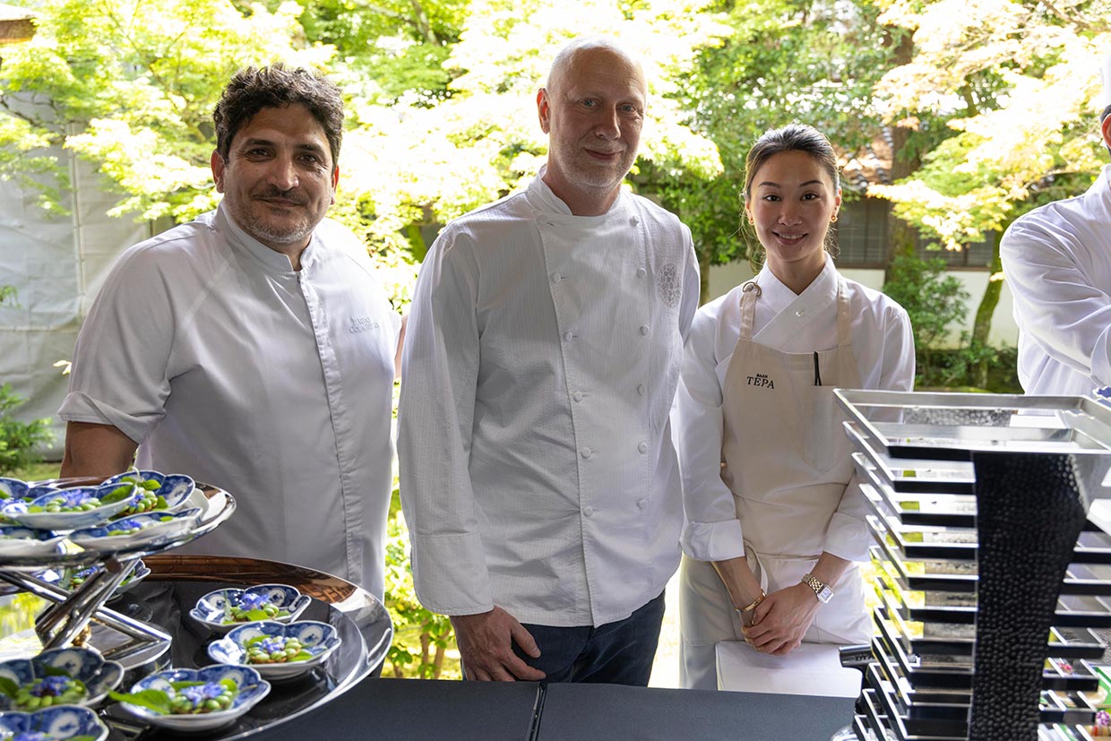 仁和寺でのレセプションに参加したトップシェフ