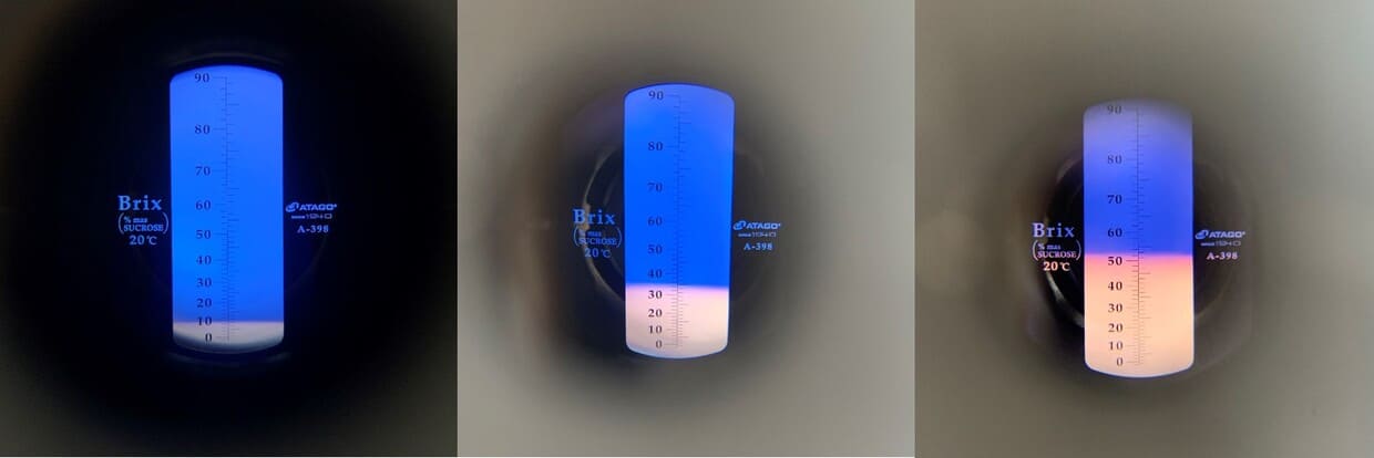 ジャムの糖度目盛り