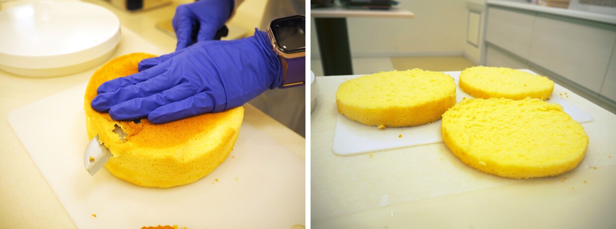 神戸・三宮『ケーニヒス クローネ』体験教室、スポンジ