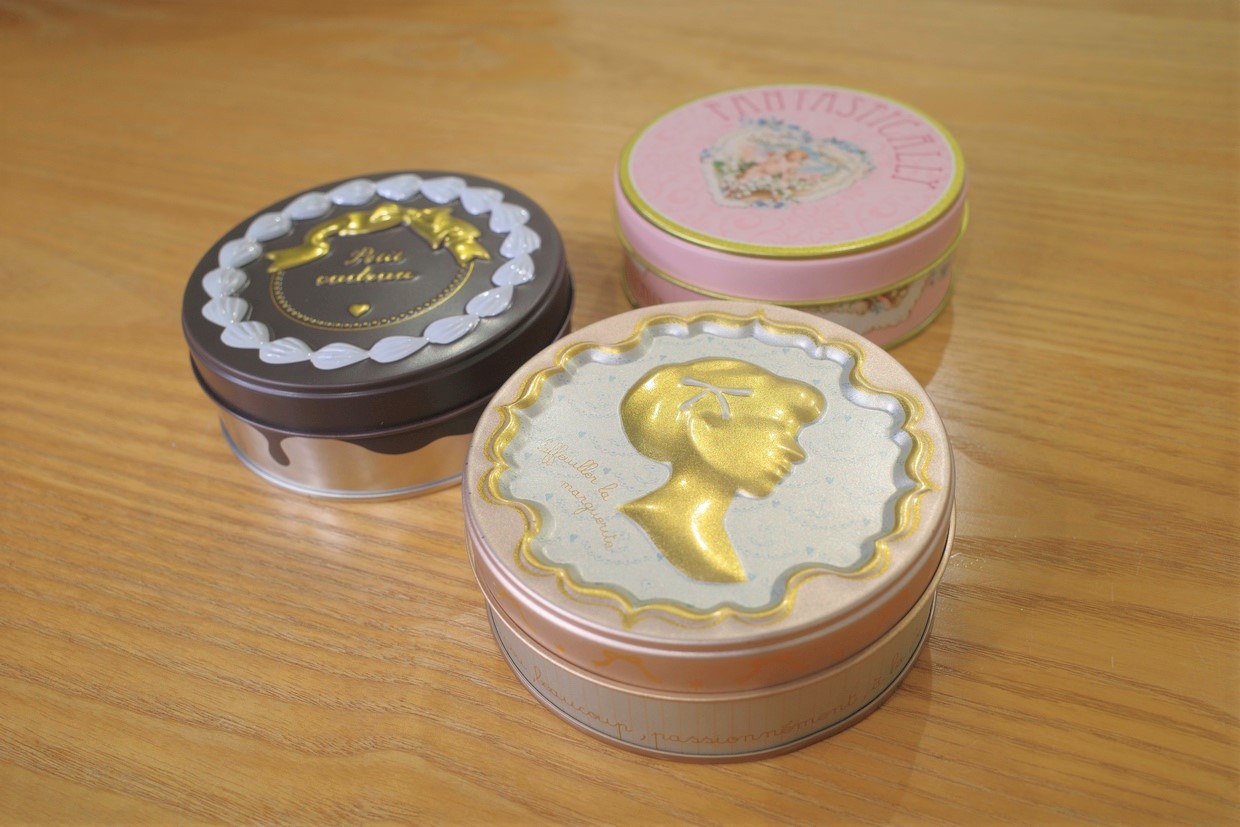 『お菓子のミカタ』カメオ缶、エンジェル缶、ショコラ缶