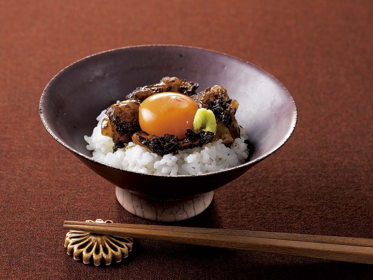 日本料理『ごだん宮ざわ』の鯛の海苔佃煮和え卵かけご飯 ｜ あまから