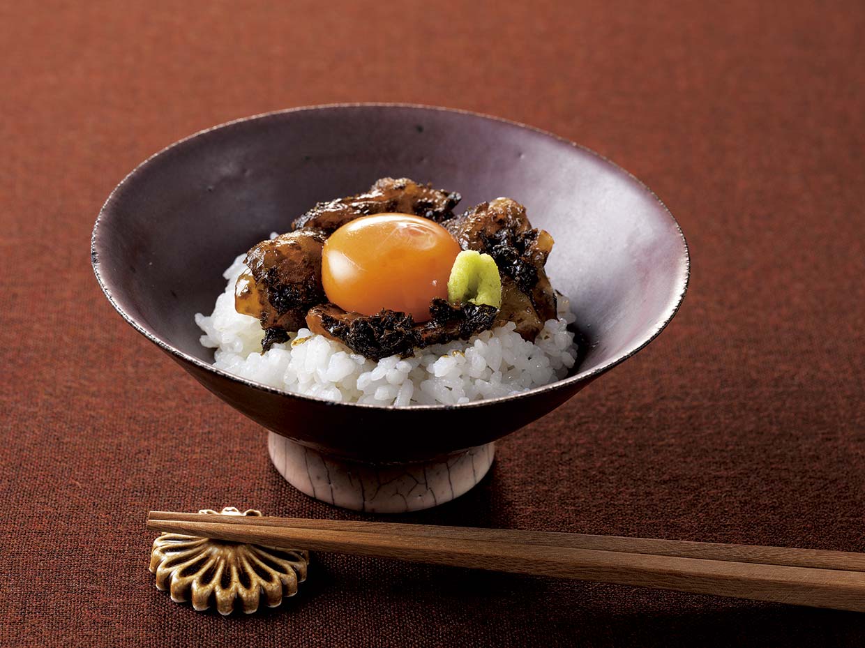 鯛の海苔佃煮和えのせ卵かけご飯