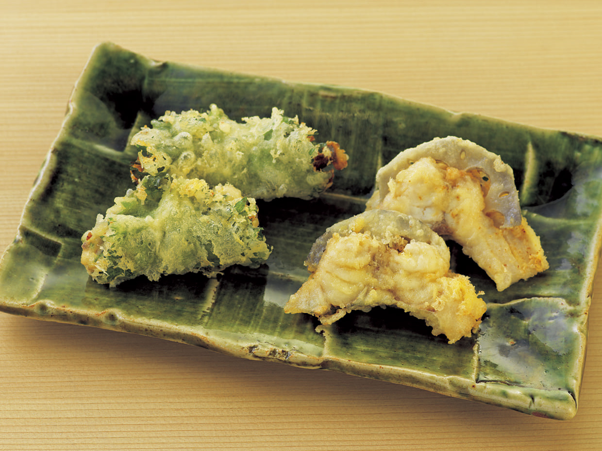 アジのなめろう大葉包み揚げ＆蓮根包み揚げ