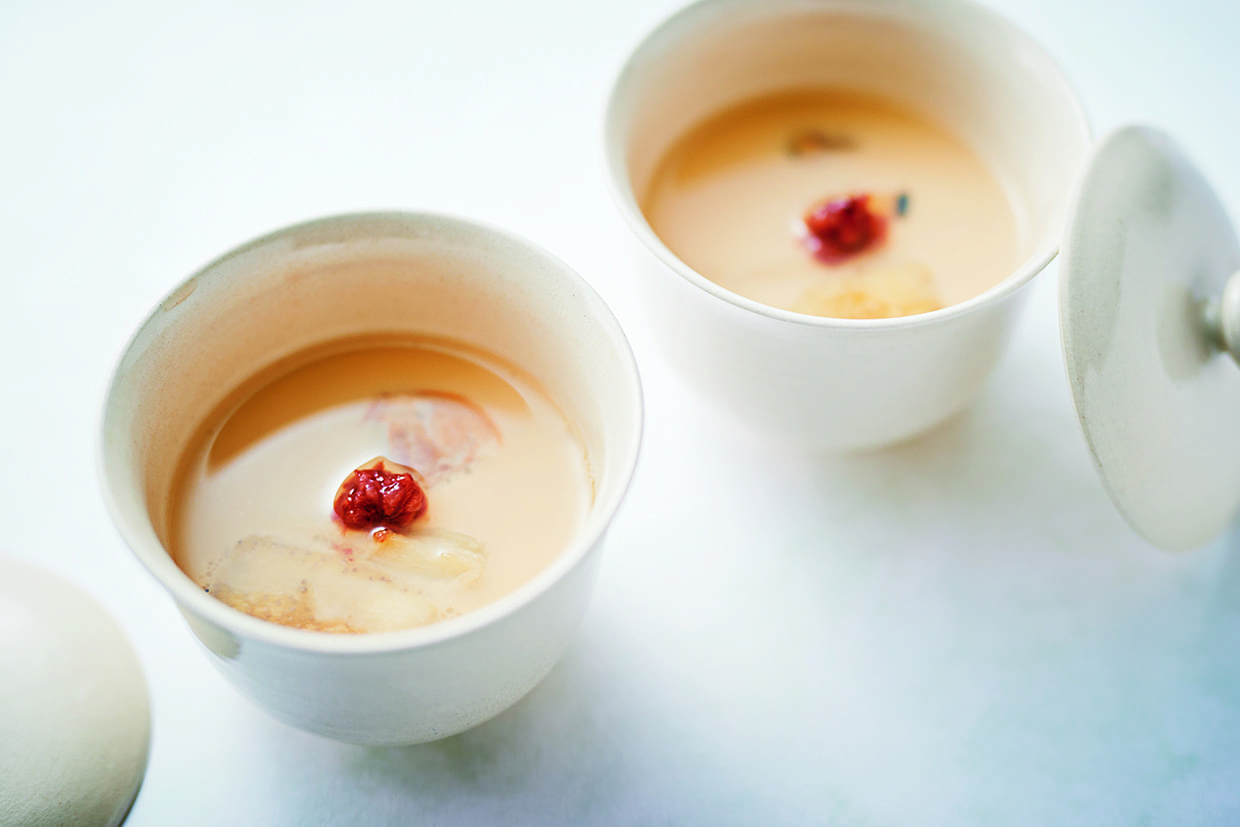 アサリと焼き茄子の冷製茶碗蒸しのレシピ