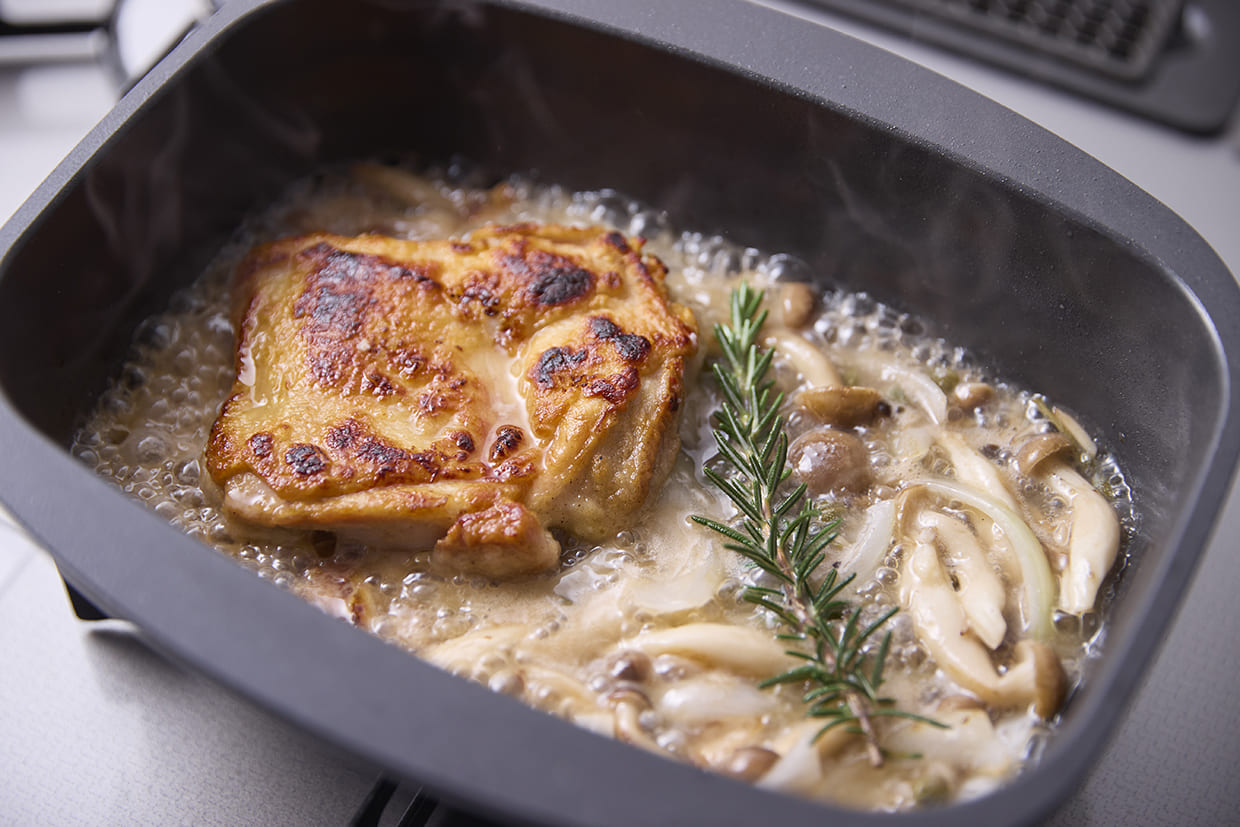 鶏肉を煮る