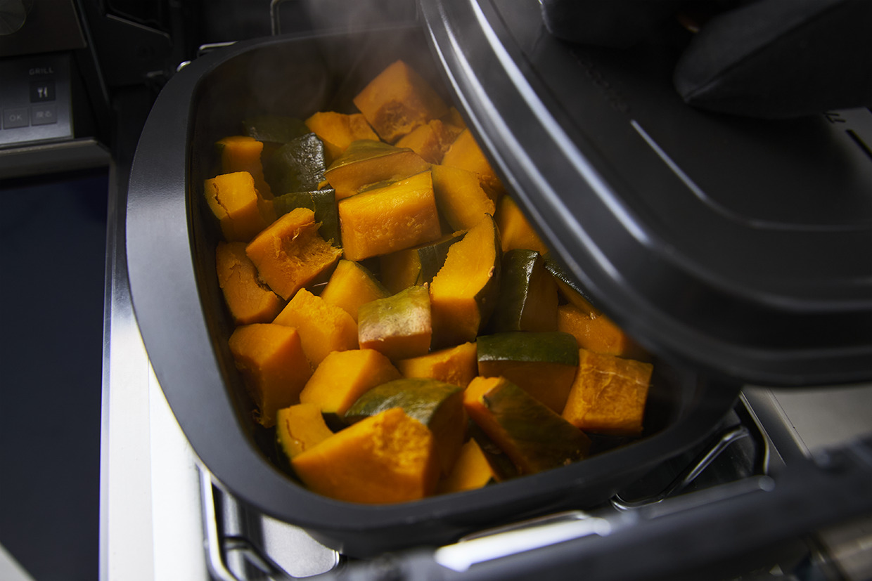 かぼちゃを蒸す