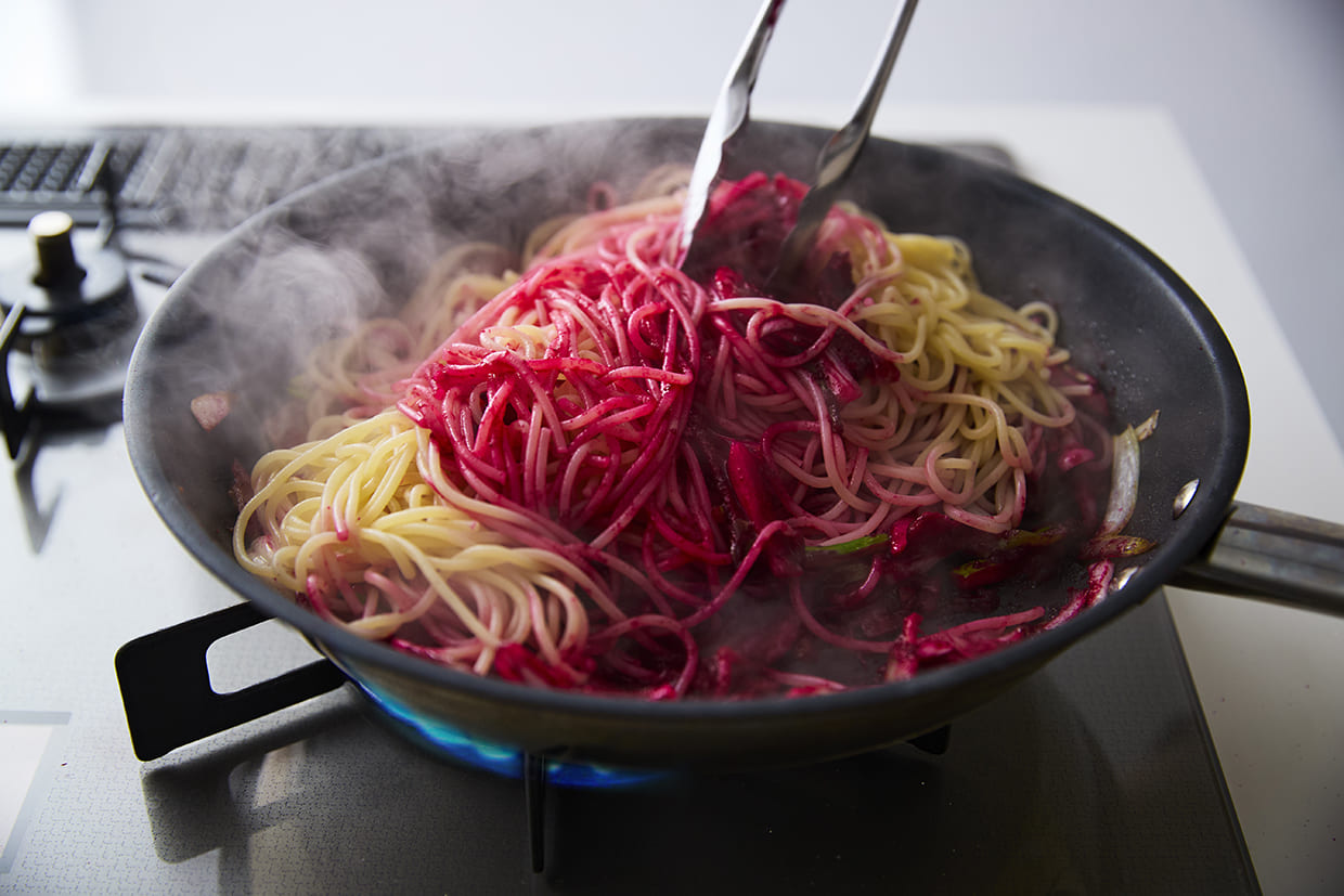 パスタを和える