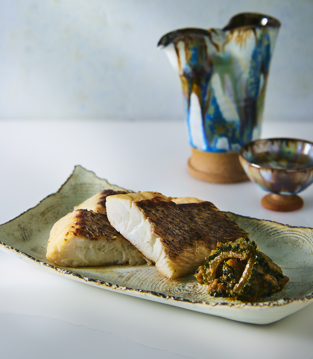 『啝心DAIA』の鯛のオイル煮 ゴーヤ味噌