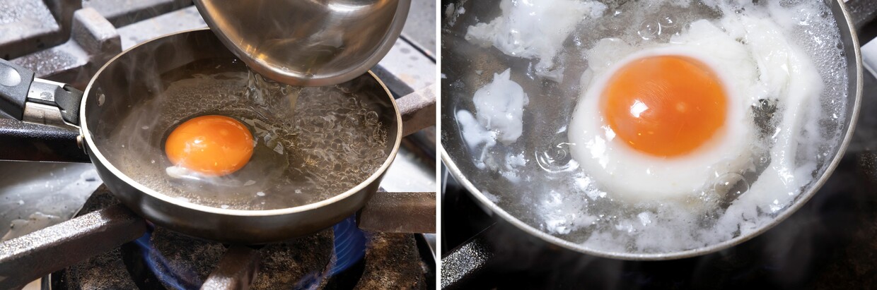 【ハレの日レシピ】『京都ネーゼ』和牛の煮込み ボイルドエッグ添え、ポーチドエッグを作る