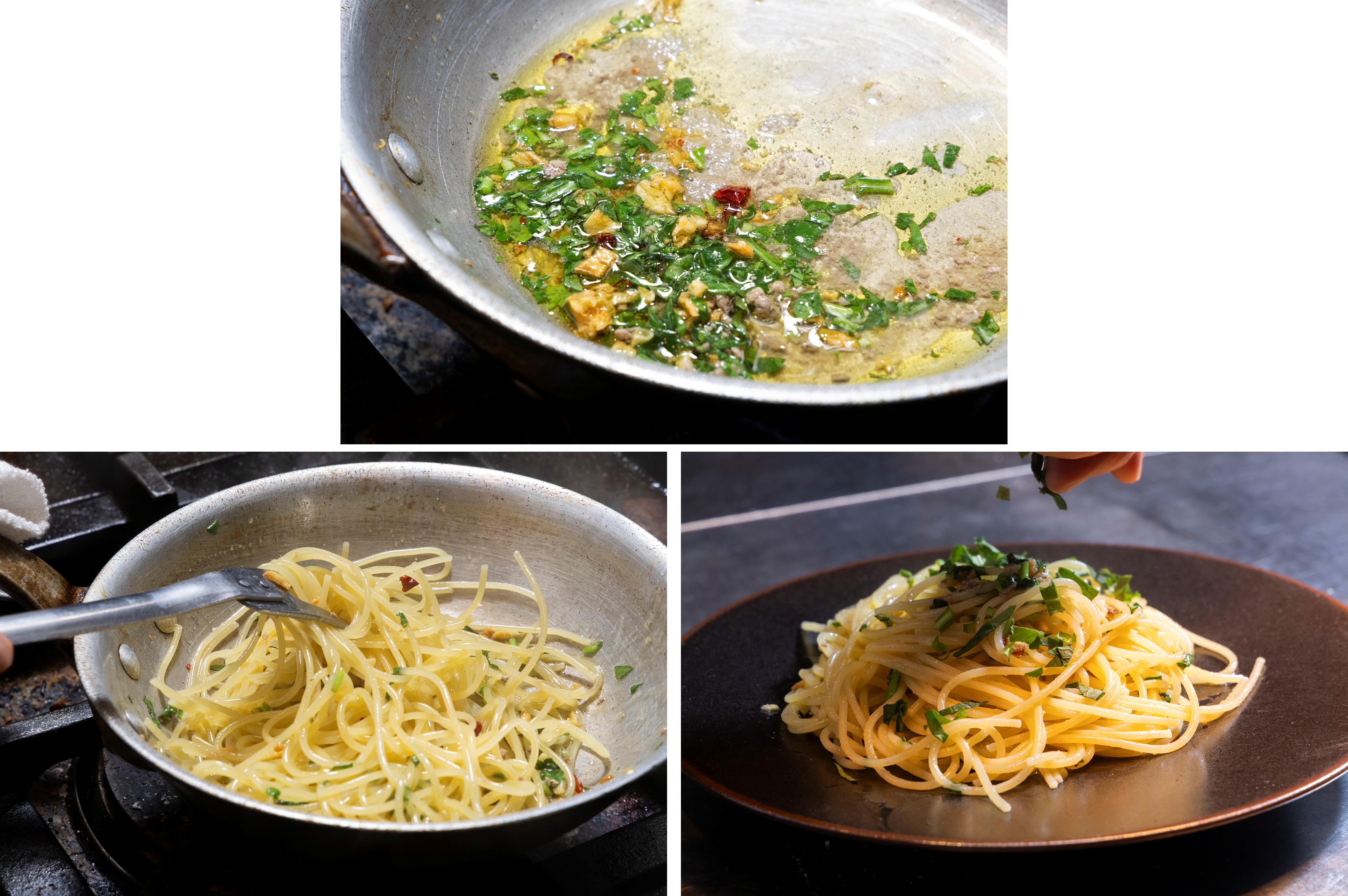 「アンチョビのペペロンチーノ レシピ」工程