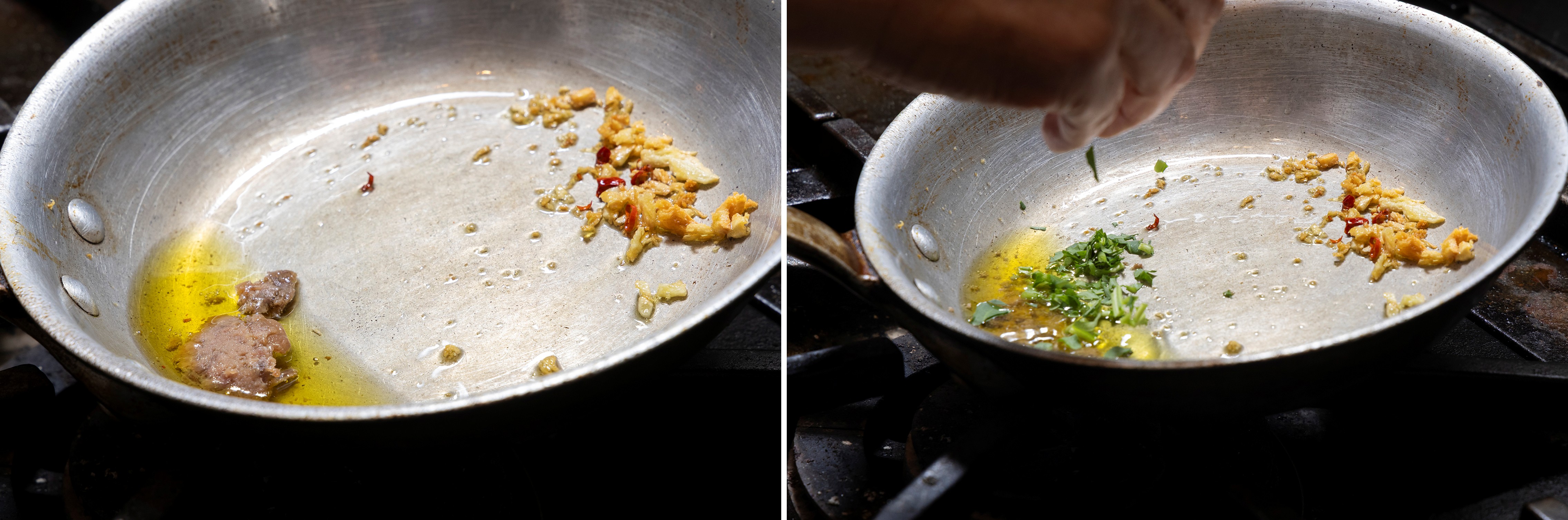 「アンチョビのペペロンチーノ レシピ」ルッコラでさわやかに仕上げる