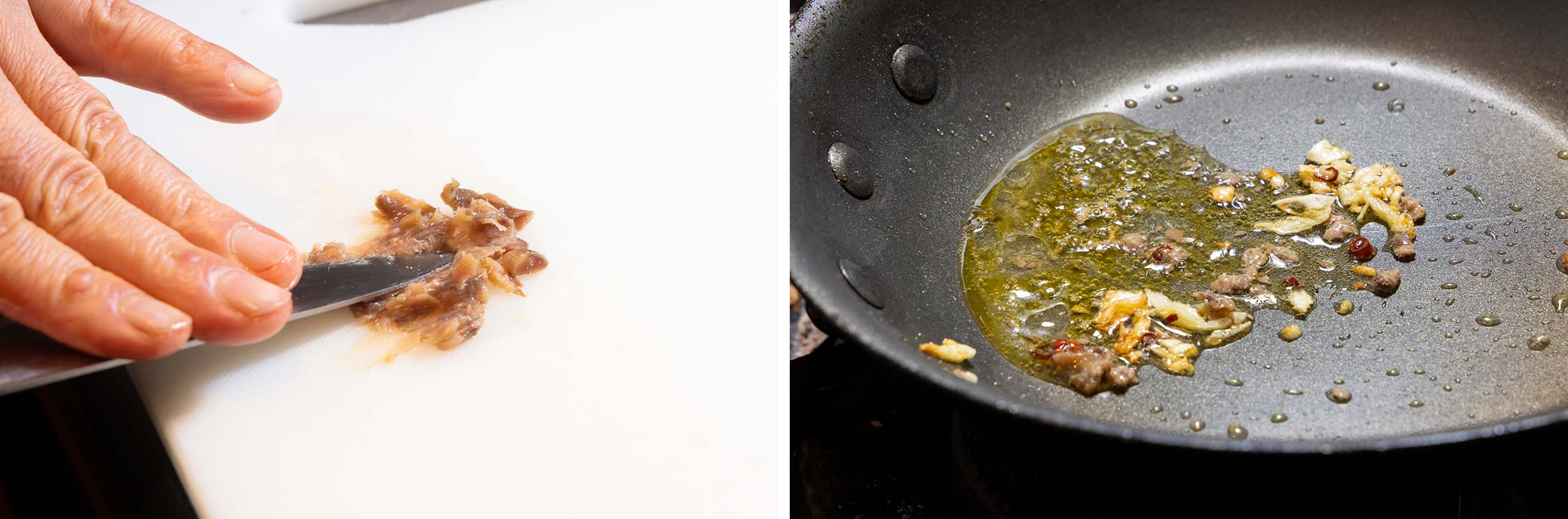 「ナスとズッキーニのスパゲッティ レシピ」ペペロンチーノにアンチョビ風味を