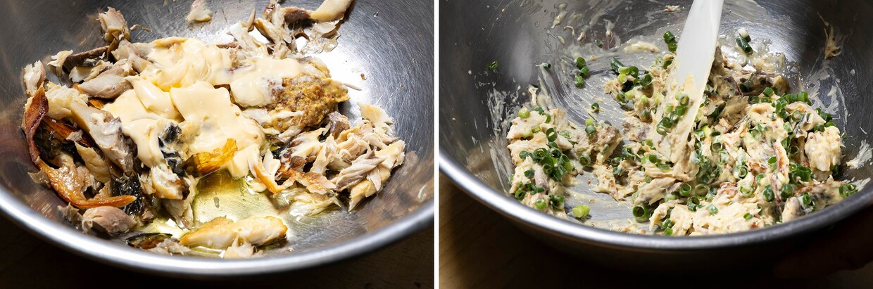 「塩鯖のマヨパスタ」ソース作り