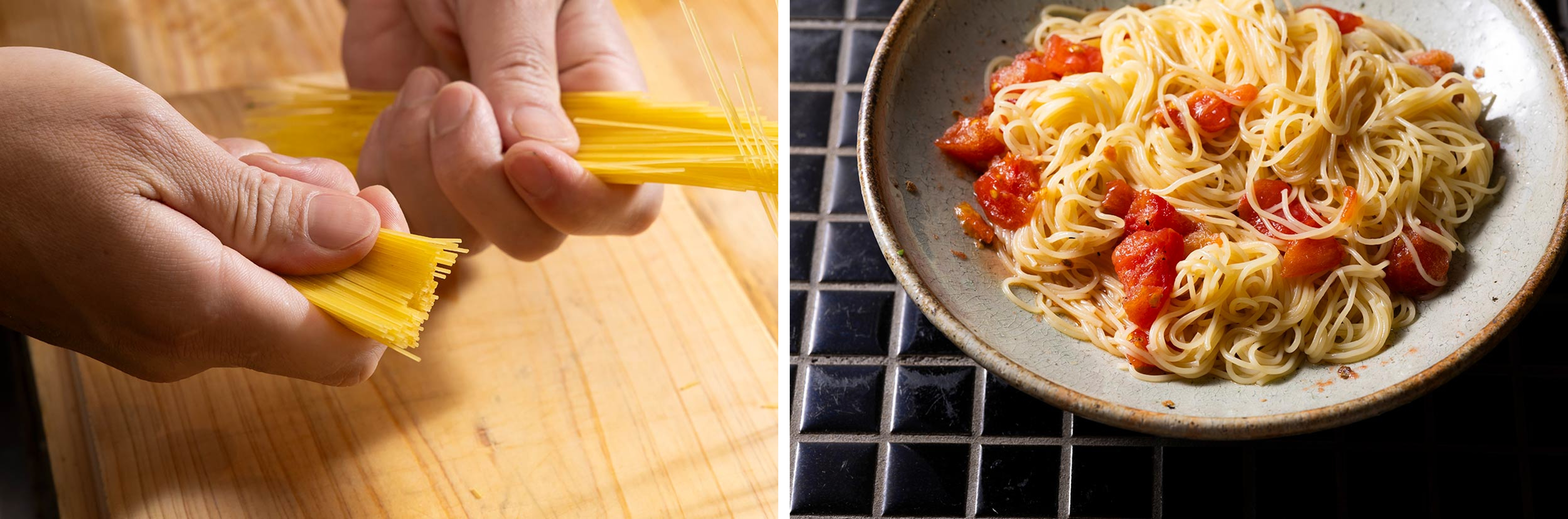 「トマトシャーベットパスタ」食べ方