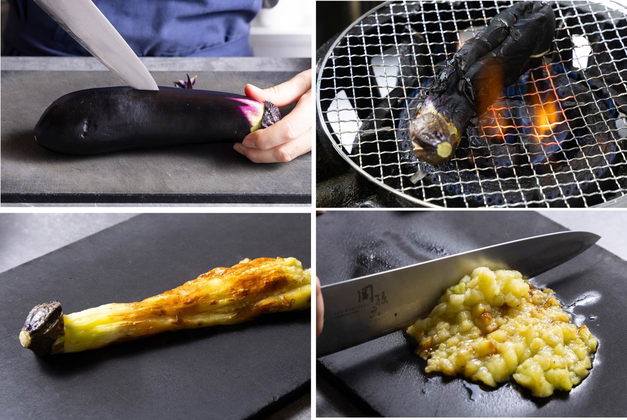 焼きナスタプナード、焼きナスを作る