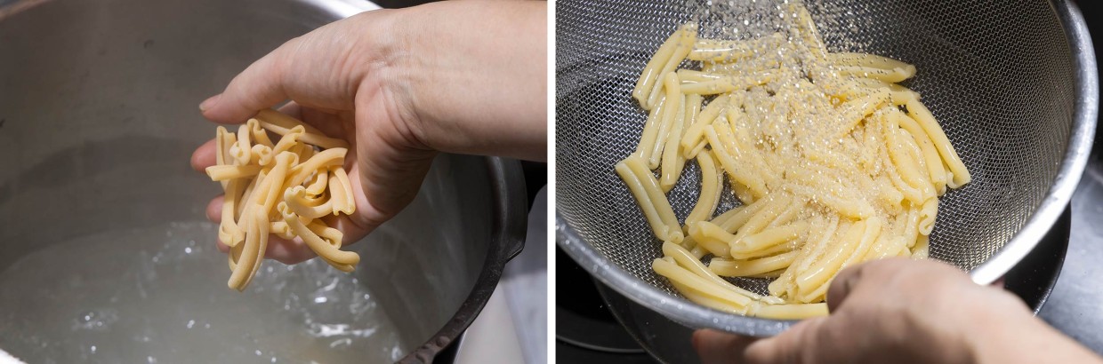 「焼きナスタプナードの冷たいパスタ」カザレッチェ
