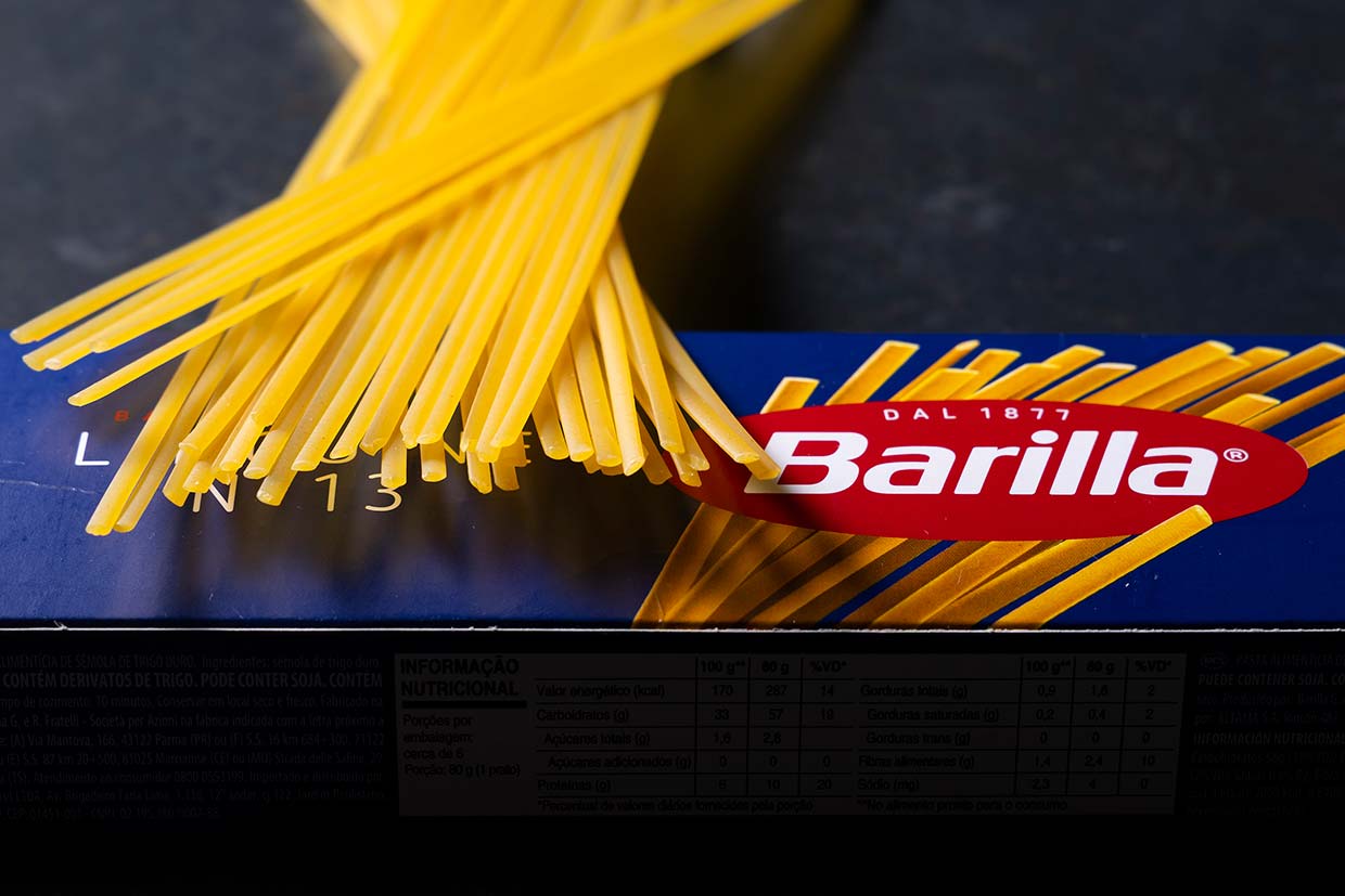 「牡蛎とレンコンのクリームパスタ」「Barilla（バリラ）」のリングイネ
