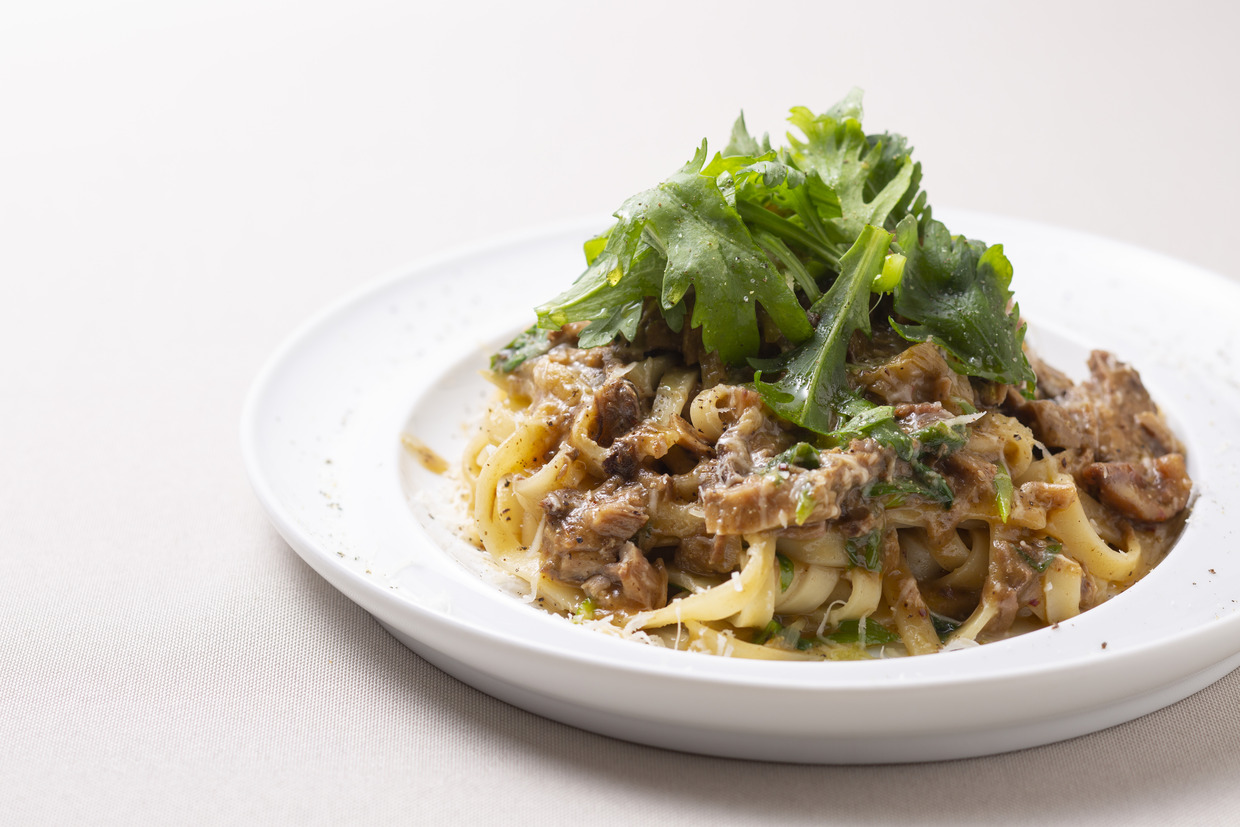 『タンタ　フェリチッタ』「丹波産猪肉と丹波栗のフェトチーネ」