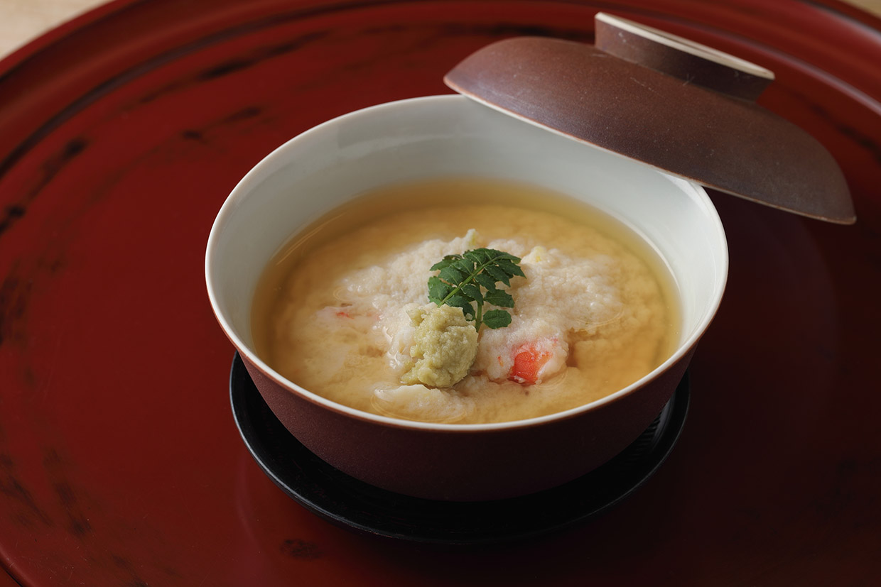 京都『割烹 やました』ホタテ貝柱の真薯蒸し