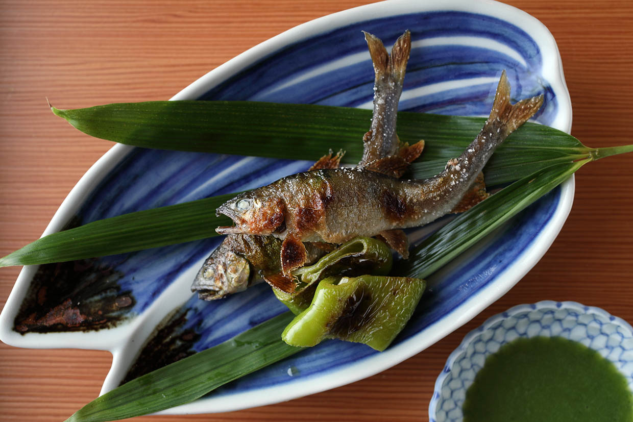 京都『櫻川』の鮎の塩焼き