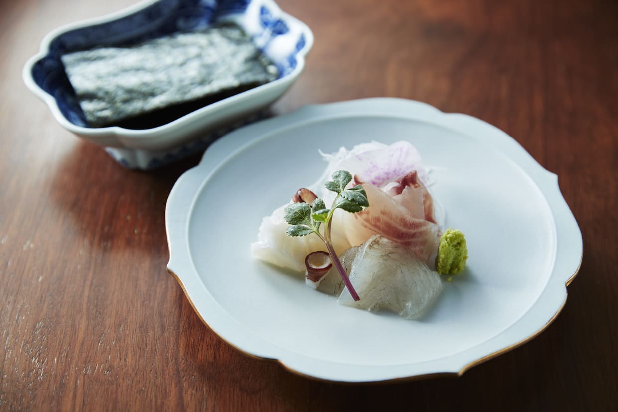 神戸『季と菜と魚と さんたか』の「お造り」