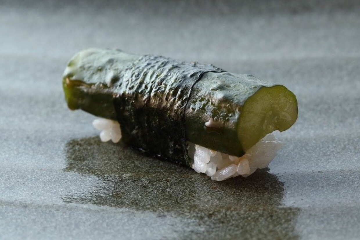 京都『竹寿司』のキュウリのぬか漬け