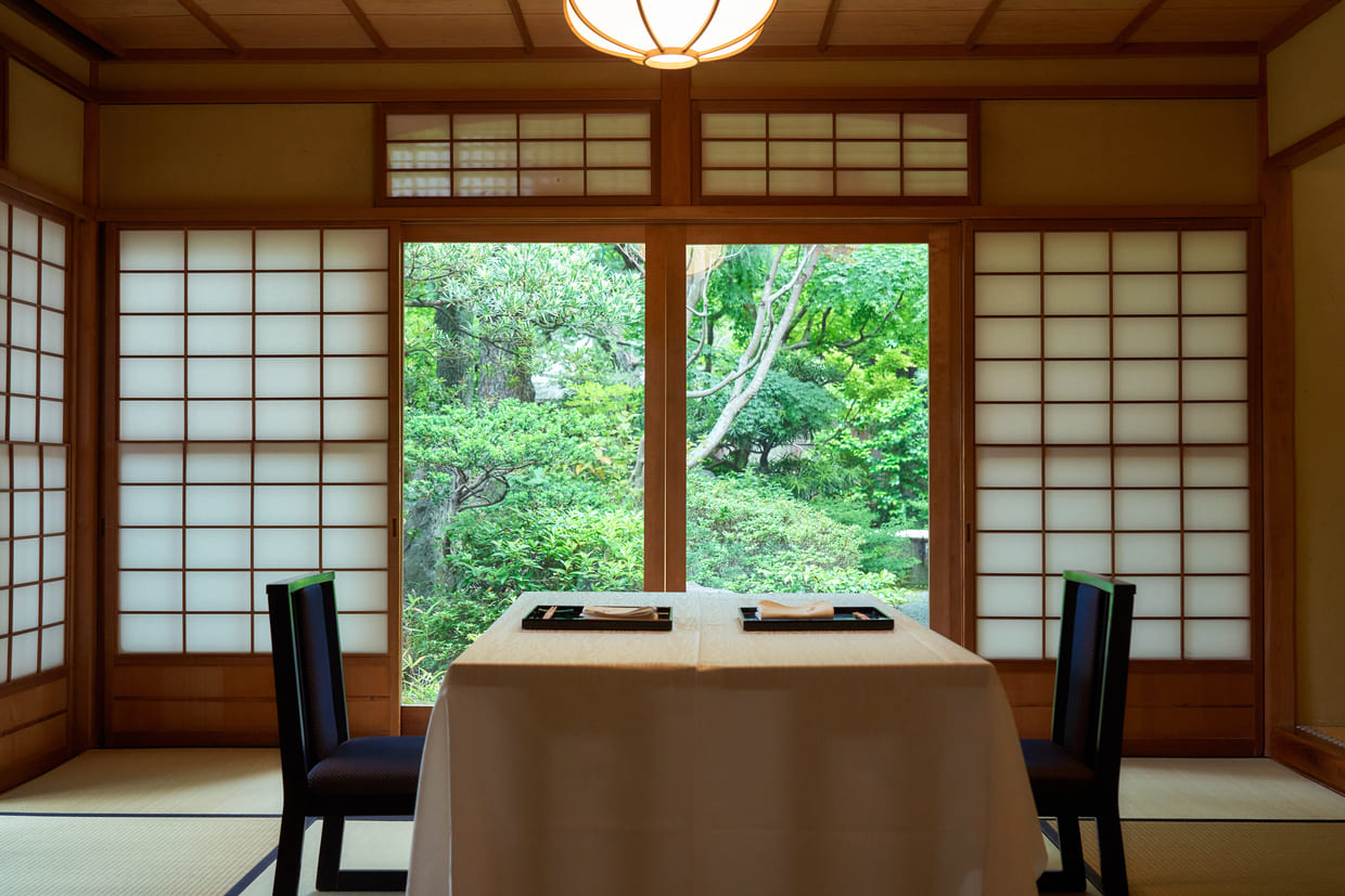京都『下鴨茶寮』座敷