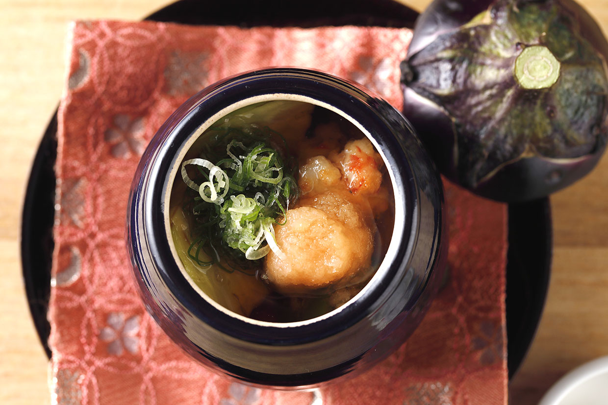 『菊乃井 本店』の蓋物・賀茂茄子の揚げ出し