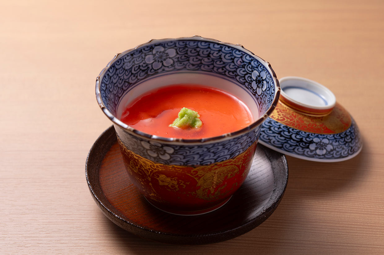 「なにわ料理 さと有」天神紅梅蒸し