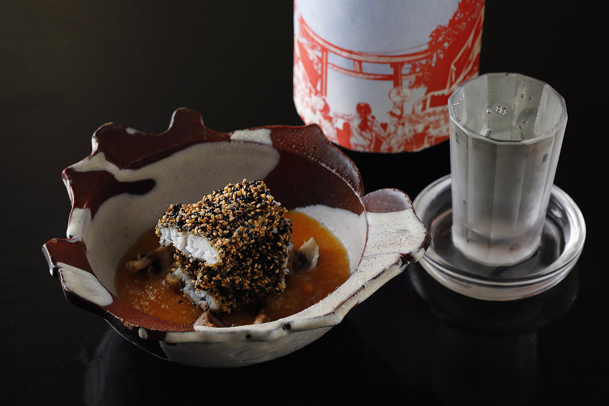 『花吹雪』のヒラメの利休揚げ