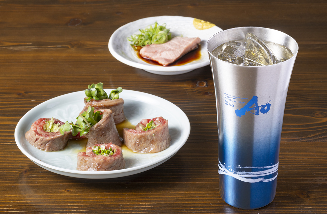 『肉料理 澁谷』の料理と『碧Ao』ハイボール