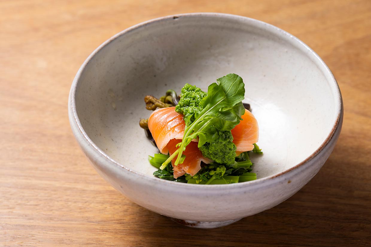 『日本酒餐昧うつつよ』の桜鱒のきずし