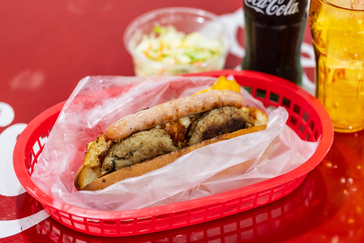 今屋のハンバーガー大阪1号店のミックスエッグ　ミックスエッグのバリューセット