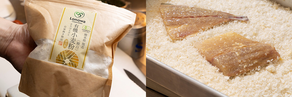 『洋食おがた』の小麦粉とパン粉