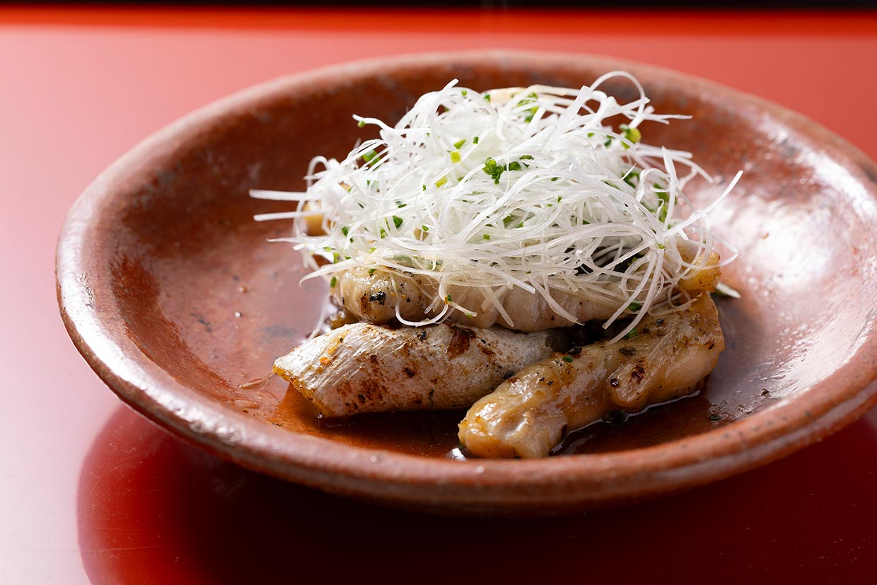 大阪「懐食 清水」の「焼きフグ」