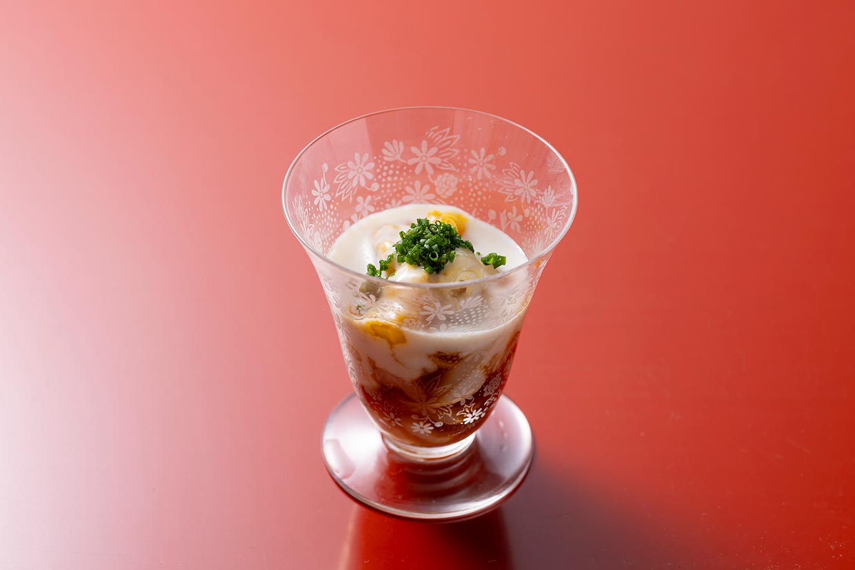 大阪「懐食 清水」のフグ白子和え