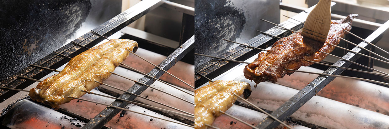 淀川鰻の白焼きと蒲焼き