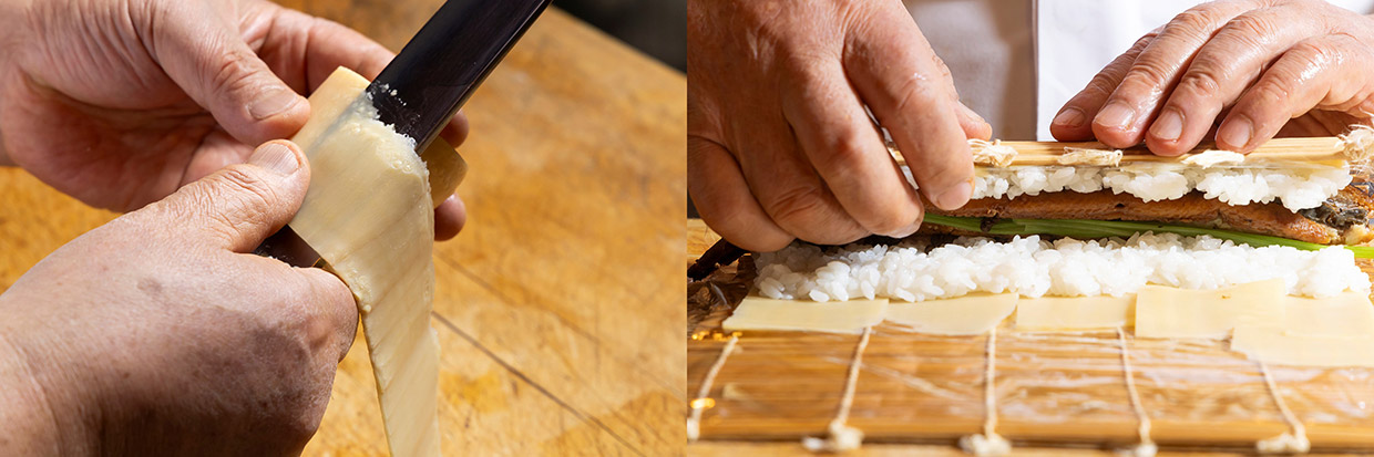 淀川鰻の筍巻き棒寿司