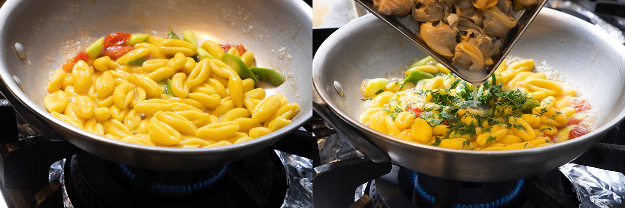 「アッラゴッチャ」のパスタの手順