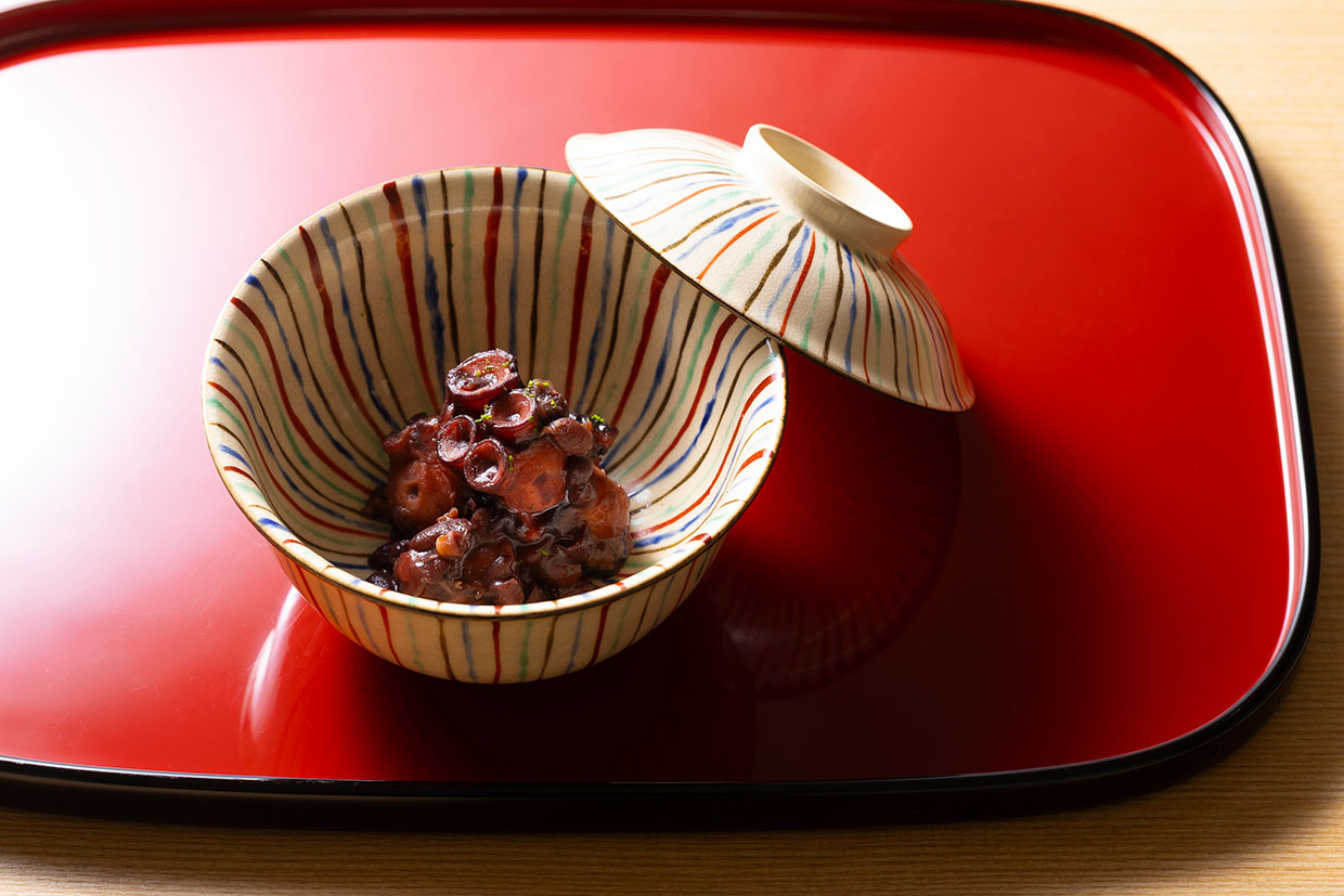『なにわ料理 有』の「麦わら蛸の小倉煮」