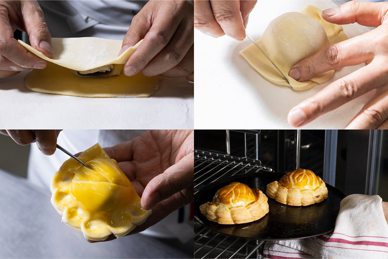 「プレスキル」の郡上鮎のパイ包み焼き手順２