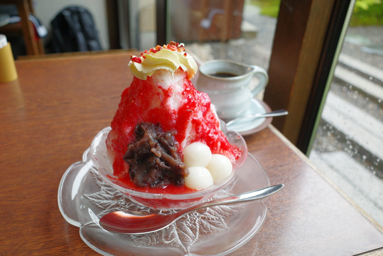京都『嵐山のむら』いちごのかき氷
